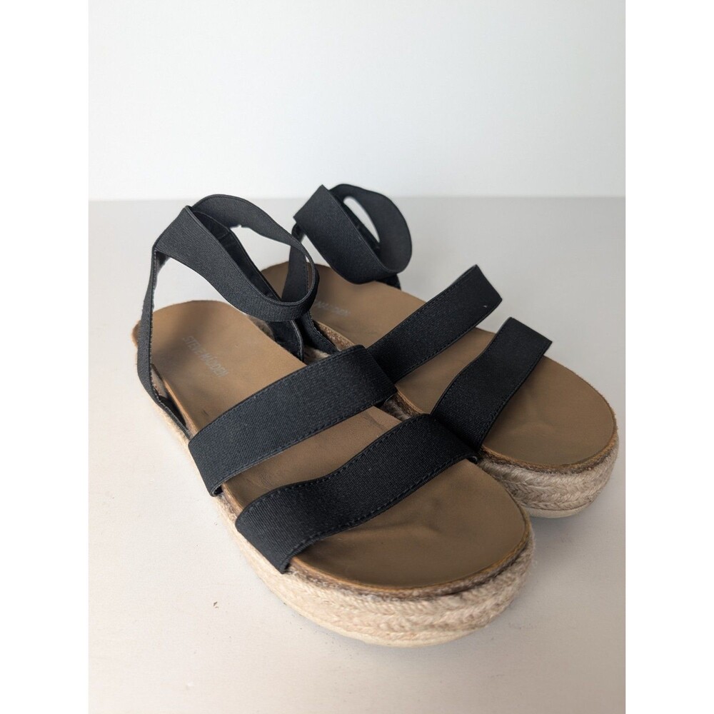 Girl's Steve Madden Kids' Jkimmie Black Platform Sandal Espadrille Summer Size 3